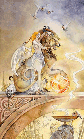 The Strength. Mirage Valley Tarot by Barbara Moore