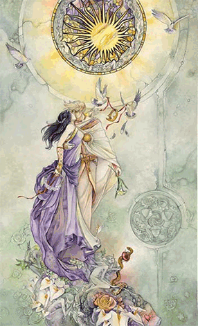 The Lovers. Mirage Valley Tarot by Barbara Moore