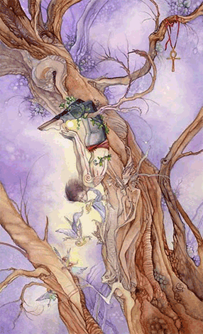 The Hanged Man. Mirage Valley Tarot by Barbara Moore