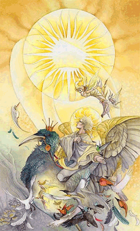 The Sun. Mirage Valley Tarot by Barbara Moore