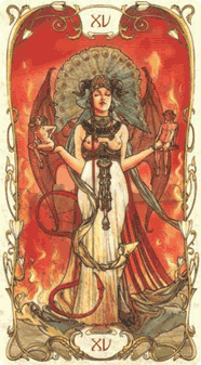The Devil. Tarot by Alphonse Mucha