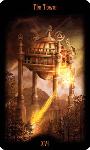 The Tower.  Legacy of the Divine Tarot by Ciro Marchetti