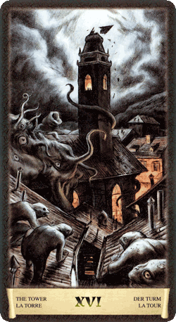 The Tower. Black Grimoire Tarot