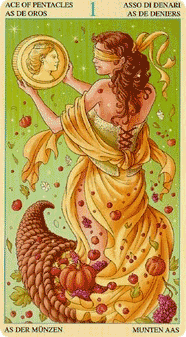Ace of Pentacles. Union of Goddesses Tarot