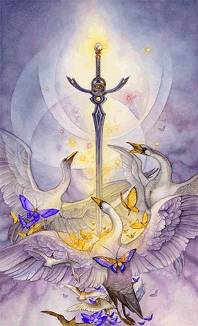 Ace of Swords. Mirage Valley Tarot by Barbara Moore