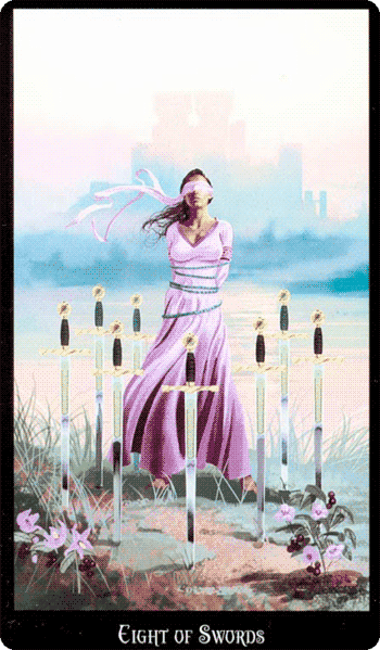 Eight of Swords. Witchcraft Tarot by Ellen Dugan