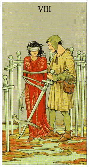 Eight of Swords. Tarot of Consequences by Corrine Kenner, Pietro Alligo