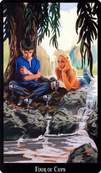 Four of Cups. Witchcraft Tarot by Ellen Dugan