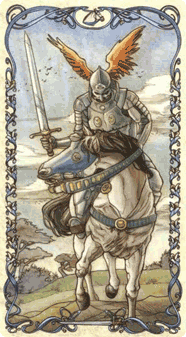 Knight of Swords. Tarot by Alphonse Mucha