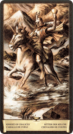 Knight of Cups.Black Grimoire Tarot