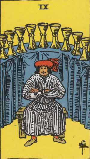Nine of Cups Tarot Card. The Rider–Waite Tarot Deck