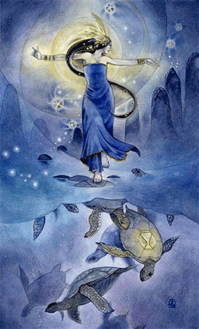 Queen of Cups. Mirage Valley Tarot by Barbara Moore