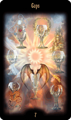Seven of Cups. Legacy of the Divine Tarot by Ciro Marchetti