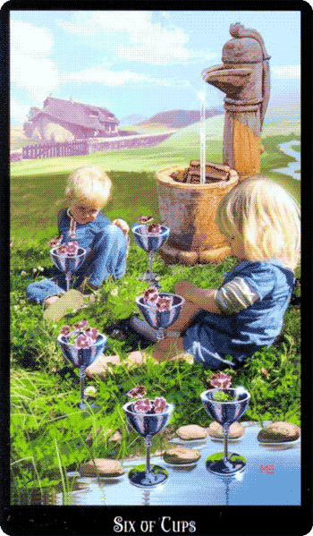 Six of Cups. Witchcraft Tarot by Ellen Dugan