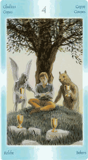 Four of Cups. Guardian Angels Tarot 