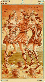 Three of Cups. Union of Goddesses Tarot