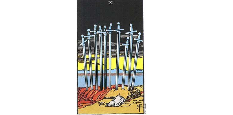 Ten of Swords Tarot Card Symbolism
