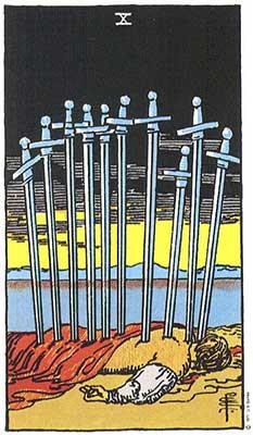 Ten of Swords Tarot Card Meanings