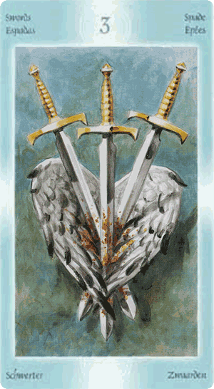 Three of Swords. Guardian Angels Tarot 