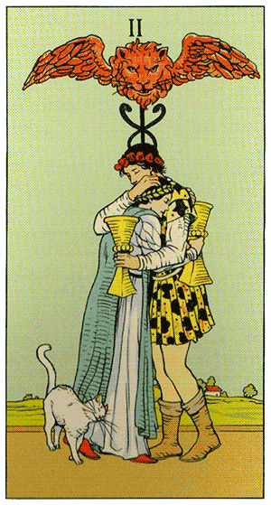 Two of Cups. Tarot of Consequences by Corrine Kenner, Pietro Alligo