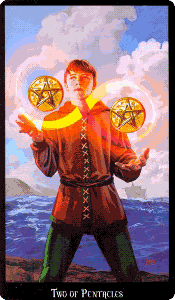 Two of Pentacles. Witchcraft Tarot by Ellen Dugan