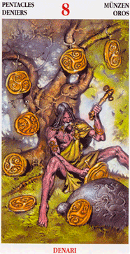 Eight of Pentacles. Celtic Tarot 