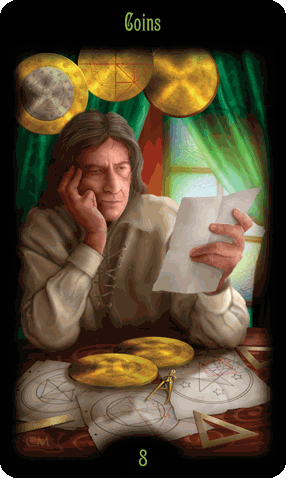 Eight of Pentacles. Legacy of the Divine Tarot by Ciro Marchetti