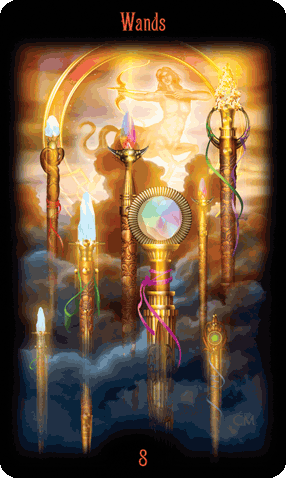 Eight of Wands. Legacy of the Divine Tarot by Ciro Marchetti