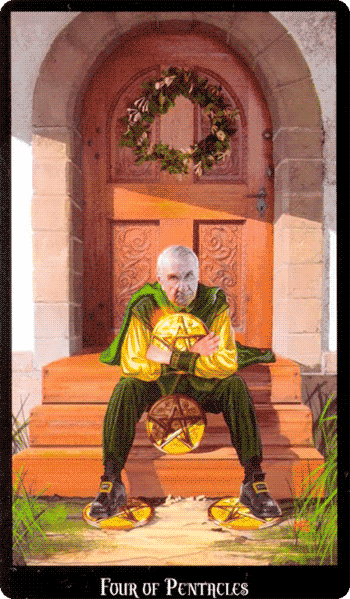 Four of Pentacles.Witchcraft Tarot by Ellen Dugan