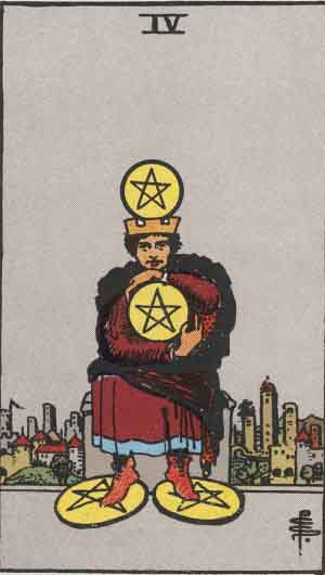 Four of Pentacles Tarot Card 