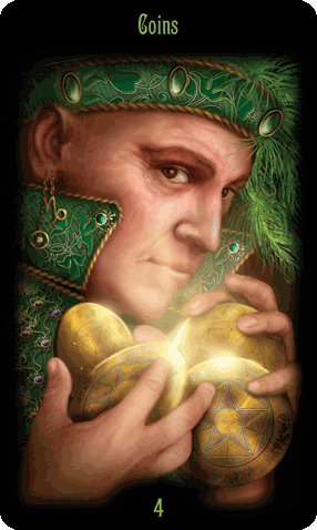 Four of Pentacles. Legacy of the Divine Tarot by Ciro Marchetti