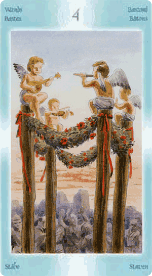 Four of Wands. Guardian Angels Tarot 