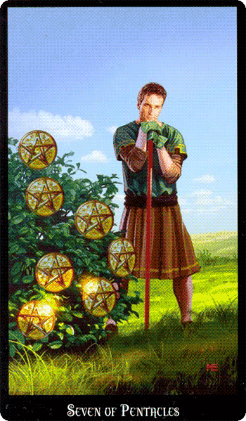 Seven of Pentacles. Witchcraft Tarot by Ellen Dugan