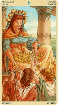 Six of Pentacles. Union of Goddesses Tarot