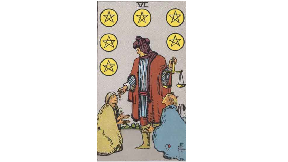 Six of Pentacles Tarot Card Symbolism