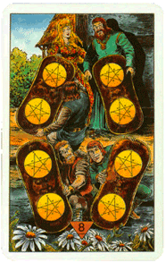 Eight of Pentacles. Mirror of Fate Tarot