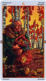 Four of Pentacles. The Wheel of the Year Tarot
