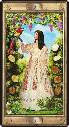 Nine of Pentacles. Universal Key Tarot