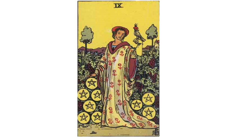 Nine of Pentacles Tarot Card Symbolism