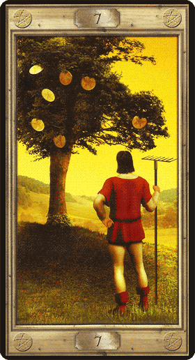 Seven of Pentacles. Universal Key Tarot