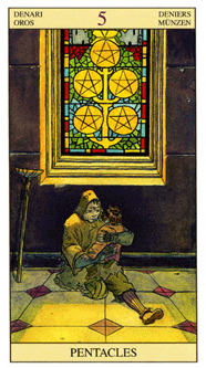 Five of Pentacles. New Vision Tarot