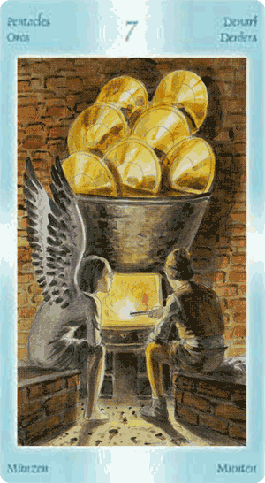 Seven of Pentacles. Guardian Angels Tarot 