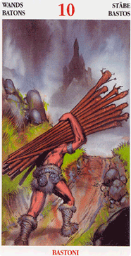 Ten of Wands. Celtic Tarot