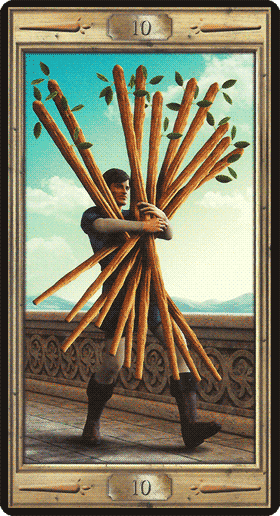 Ten of Wands. Universal Key Tarot