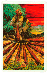 Ten of Wands. Mirror of Fate Tarot