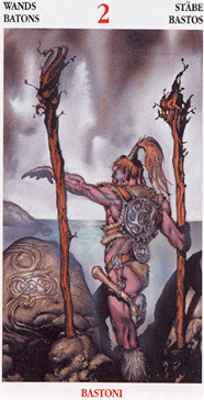 Two of Wands. Celtic Tarot